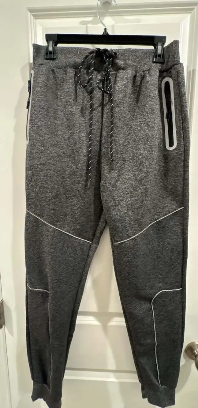G Fried-Denim Men's Dark Gray Tech Fleece Jogger Sweatpants with Zipper Pockets